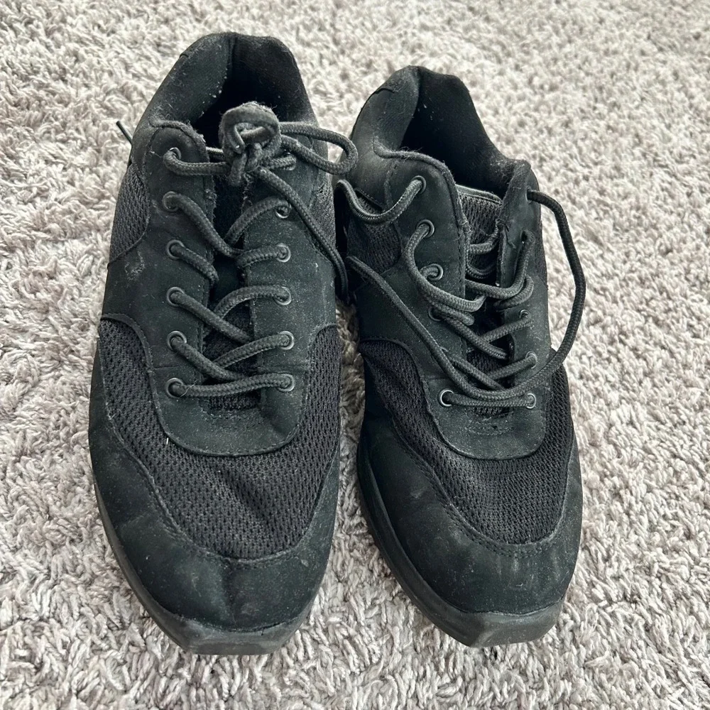 Black Split Sole Dance Sneakers Jazz Hip Hop Practice Shoes Size 10‎